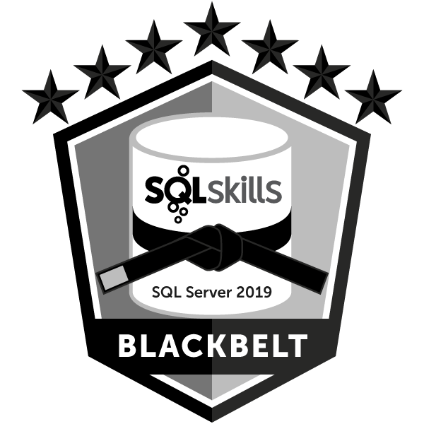 SQLskills Blackbelt SQL Server 2019 badge